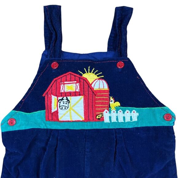 Baby Barnyard 90’s Embroidered Corduroy Shorttalls Overalls - Picture 2 of 4